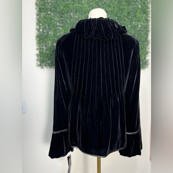 Lafayette 148 New York NWT Black Velvet Silk Bell Sleeve Blazer Jacket MSRP $498 - Picture 5 of 16